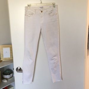 FRAME Denim Le Skinny de Jeanne white cropped jean